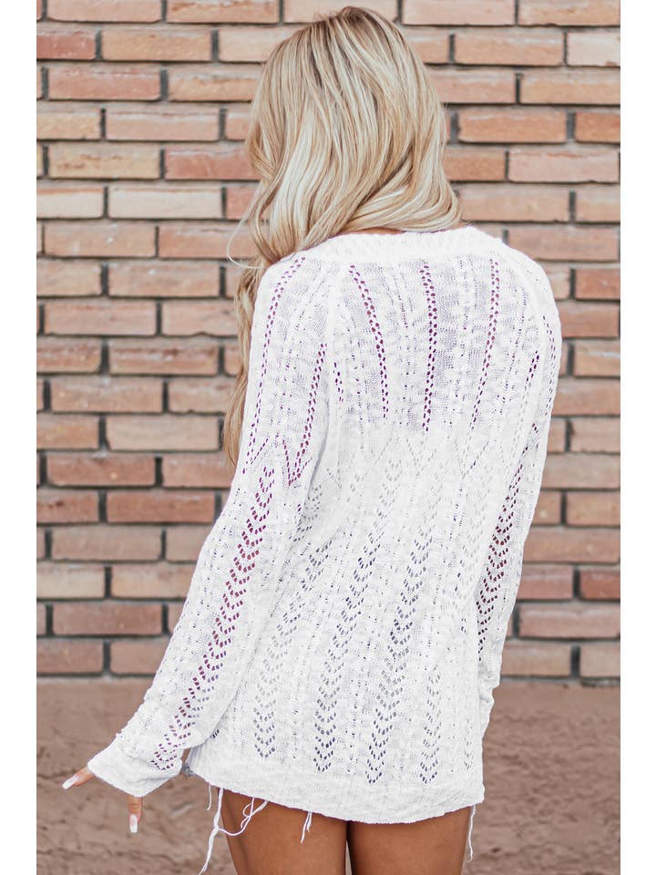 LiveFashionWay - Wholesale Cardigan - Women's - Solid Open Knit Cardigan3