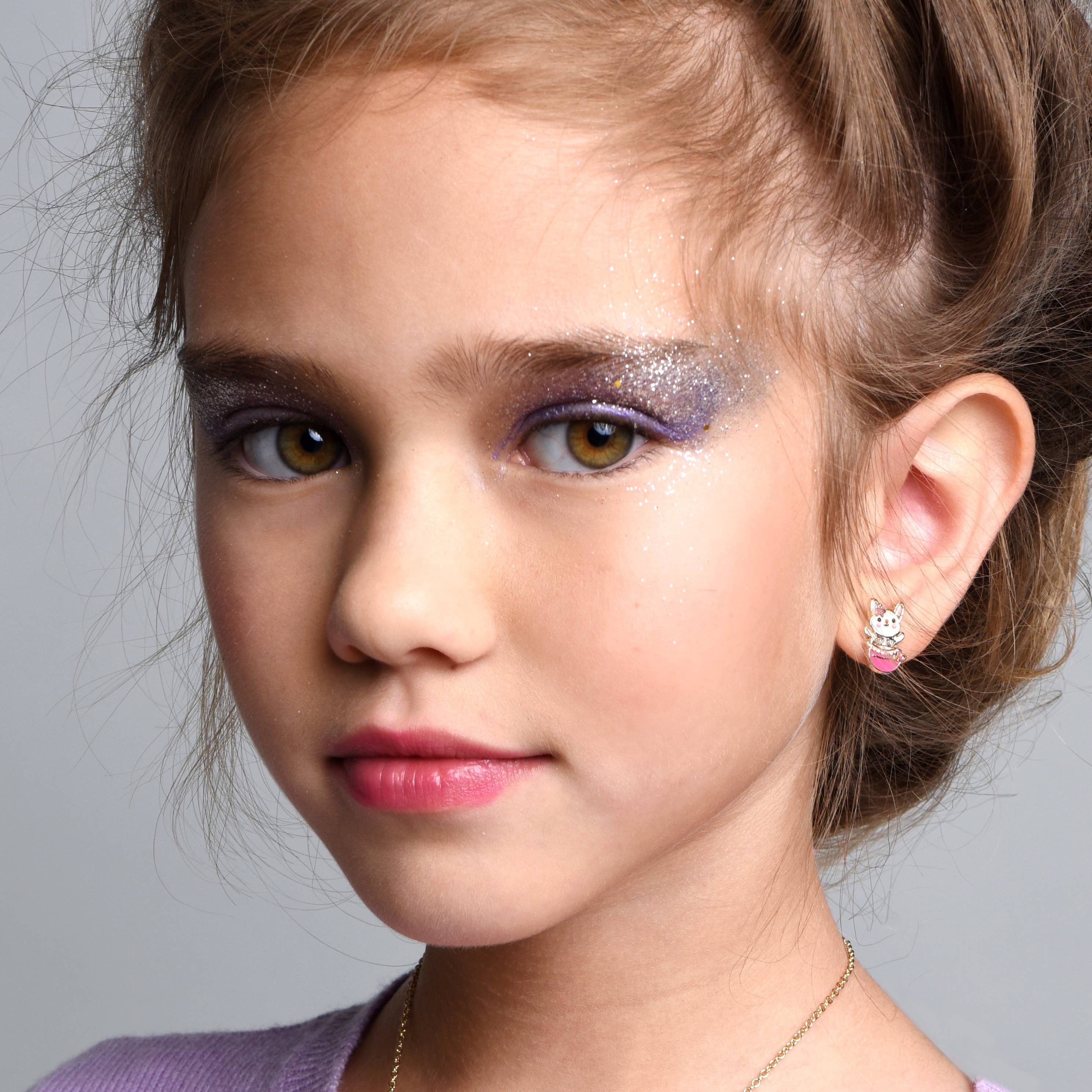Girl Nation - Wholesale Earrings - Kids - Bunny Mermaid | Cutie Stud Earrings for Girls1