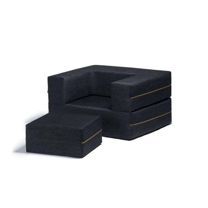 Black Jaxx Zipline Chair Convertible Twin Size Sleeper & Ottoman for wholesale on Faire