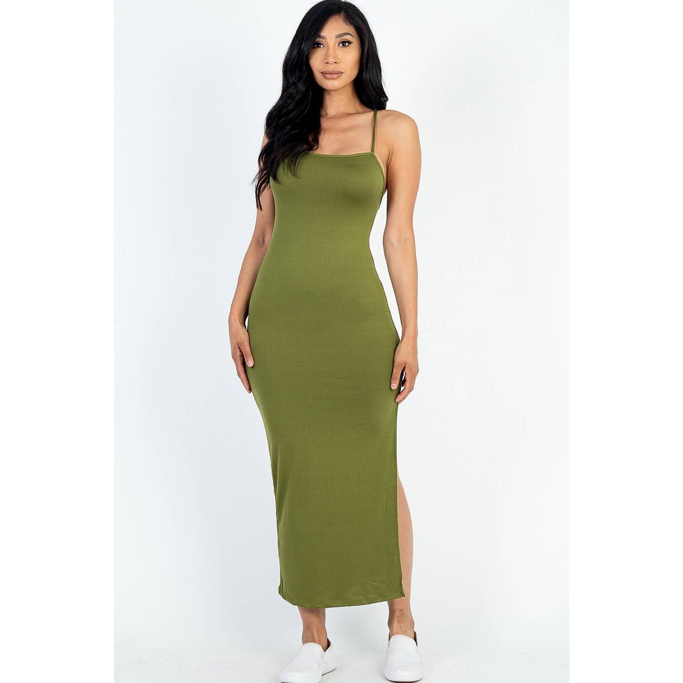 UP CLOTHING - Wholesale Dress - Women's - Crisscross Back Split Thigh Maxi Dress1