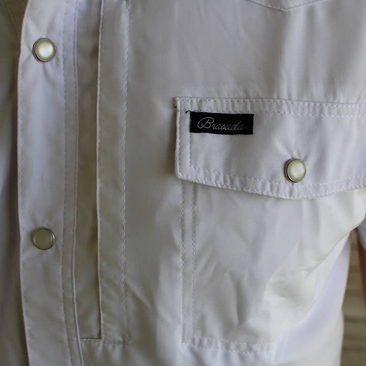 Brasada - Wholesale Button Down Shirt - Men's - White Pearl Snap1