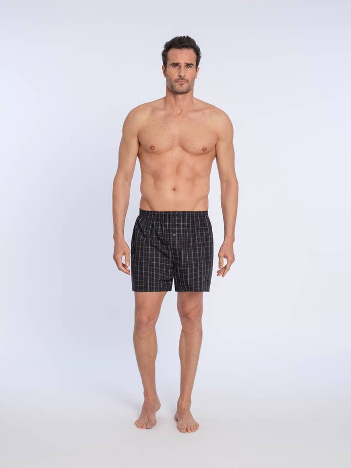 Boxer in popeline a quadretti per la vendita all'ingrosso da parte di Guasch