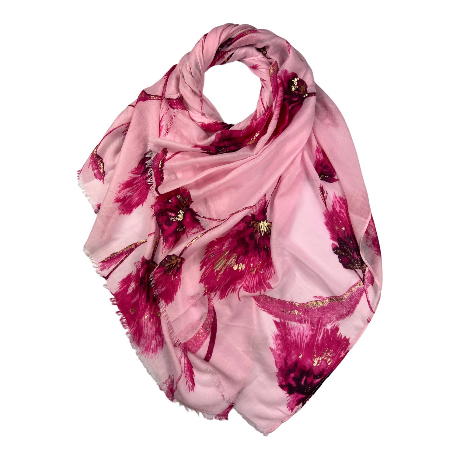 London Scarves - Wholesale Scarf - Women's - Dusty miller flower print on medium weight scarf23