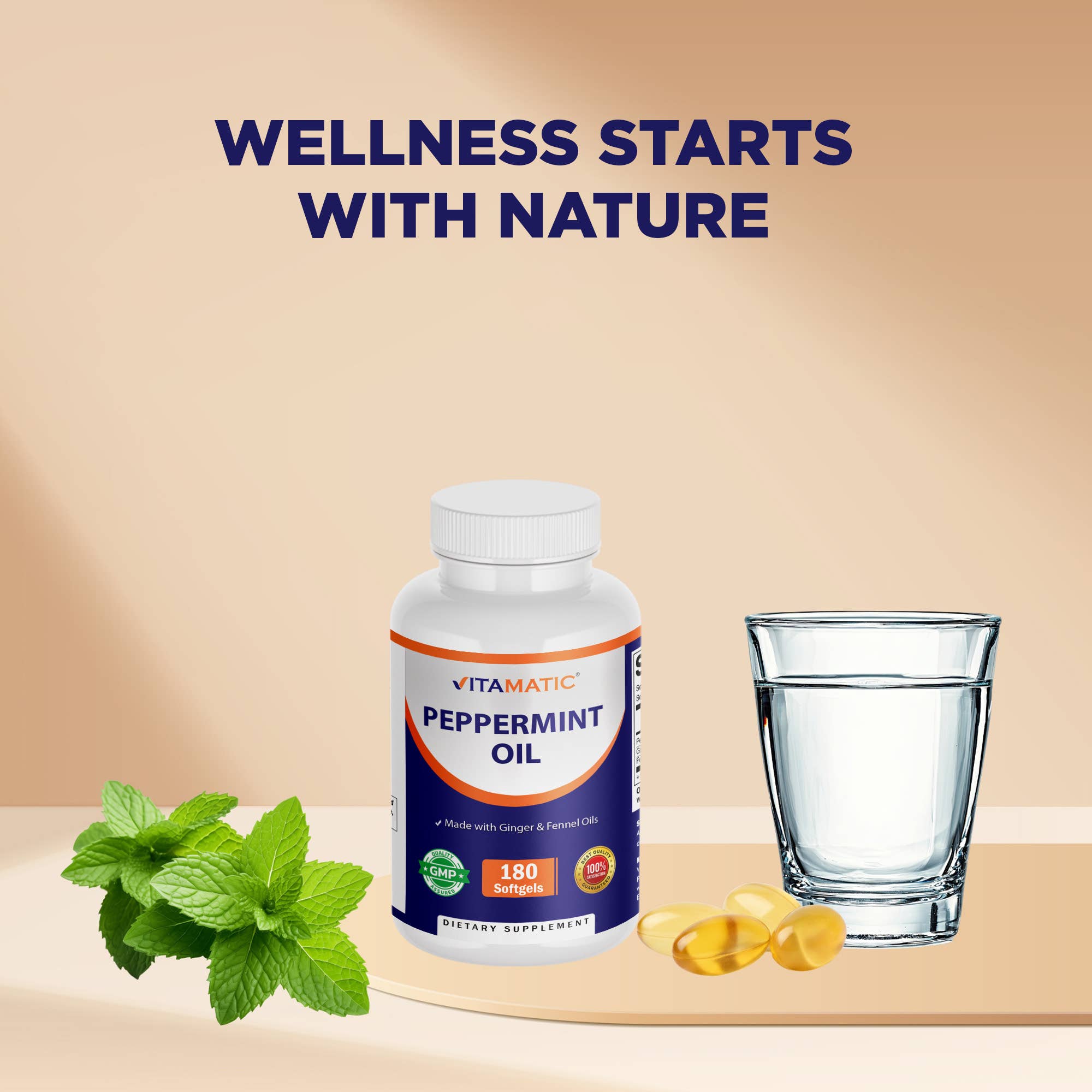 Vitamatic - Vente Supplément oral/vitamine - Vitamatic | Huile de Menthe Poivrée | 180 Capsules Molles6