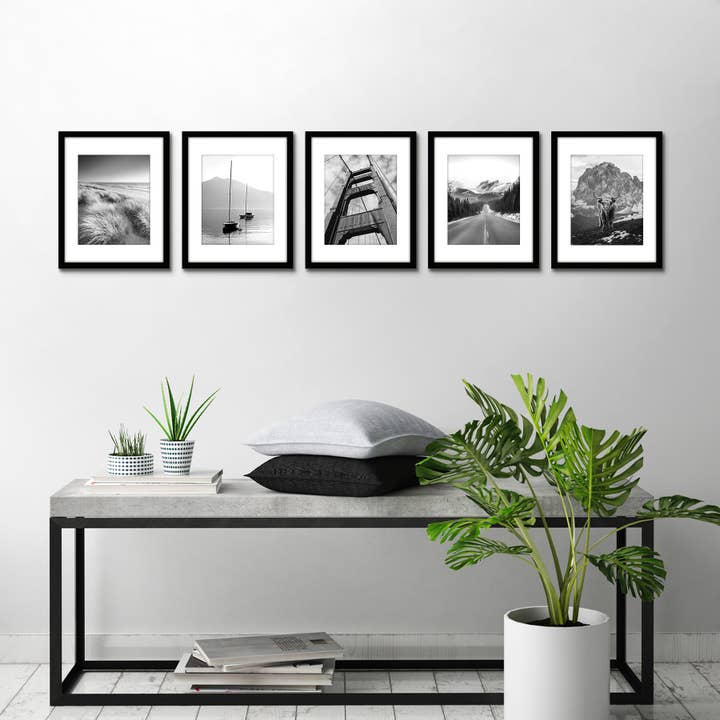 Americanflat - Wholesale Picture Frame - Americanflat Picture Frame with Mat Slim Molding (5 Pack)5