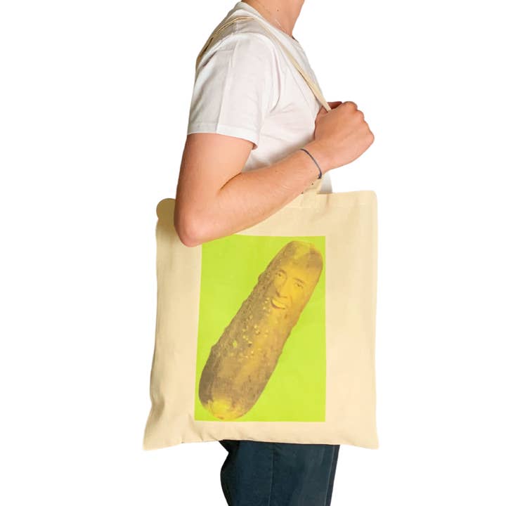 ZZZEBRAAA LIMITED - Wholesale Tote Bag - Unisex - Picolas Cage Funny Meme Tote Bag Pickle Meme