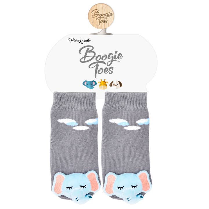 Boogie Toes - Vente Chaussettes – bébé - Chaussettes Hochet Sleepy Elephant Boogie Toes2