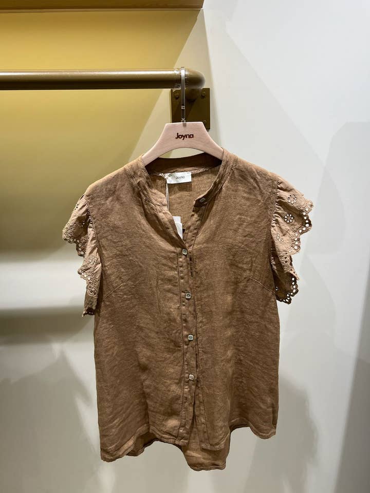 Joyna - Wholesale Button Down Shirt - Women's - C07785 FLYING LINEN SHIRT