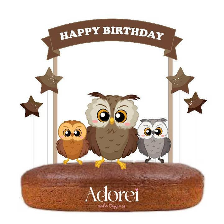 Adorei - Venta al por mayor Adorno para tartas/cupcakes - Figura de pastel de búhos