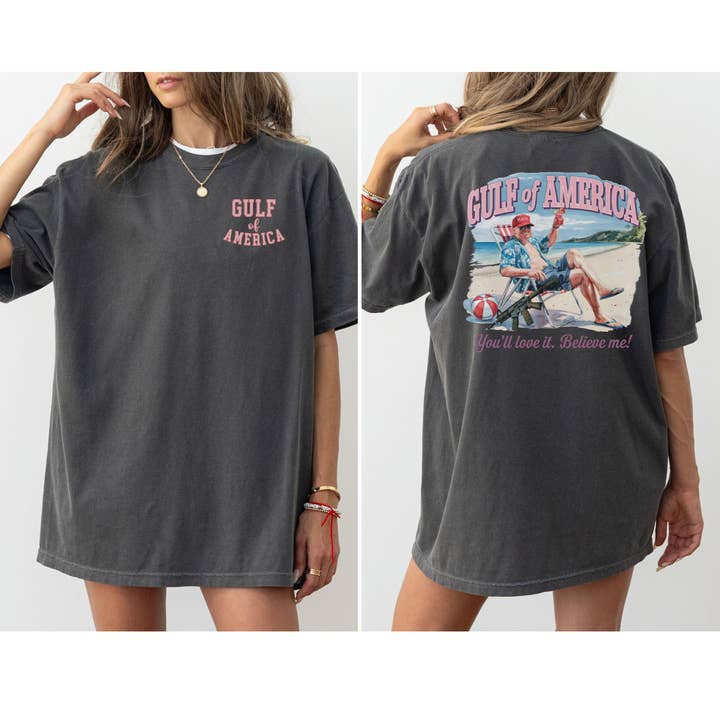 NVC Ecommerce LLC - Wholesale T-Shirt (Graphic) - Women's - Gulf of America Trump Sweatshirt, Trump Ocean T-Shirt