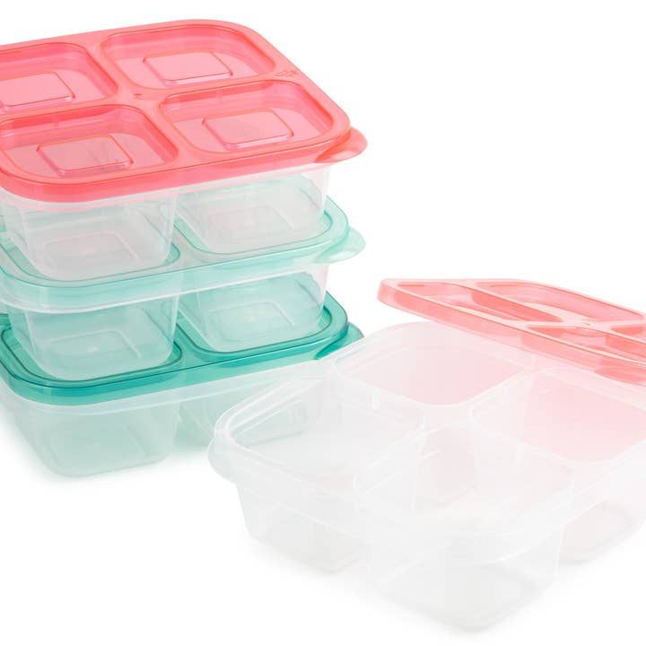 Core Home - Wholesale Food Storage Container - 4pc 4-Section Snackle Containers - VDG/BW/LCR/SRB0