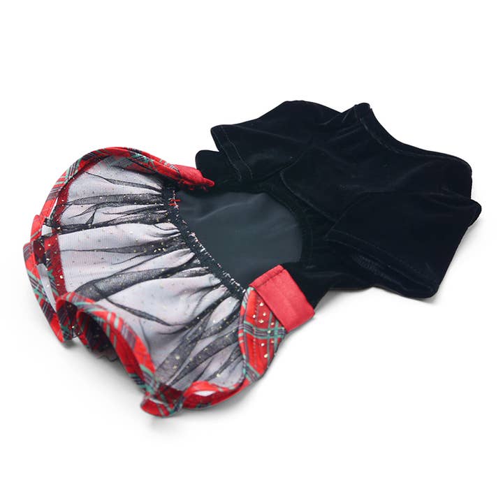 Dogo Pet – wholesale Pet dress – Dog – Velvet Plaid Dress3