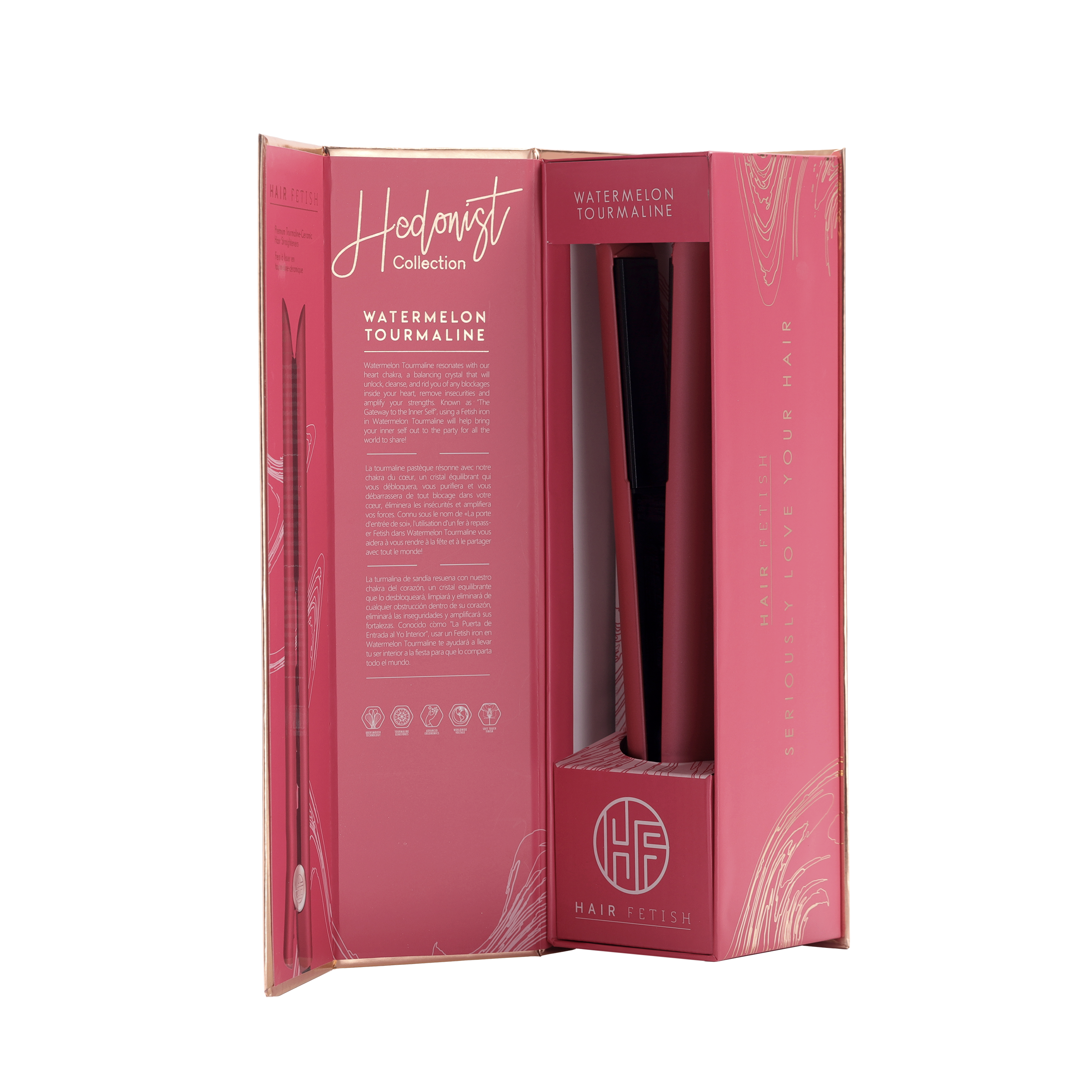 Aigue-marine Lisseur Hedonist Luxe 3,2 cm avec plaques en tourmaline japonaise en vente sur Faire4