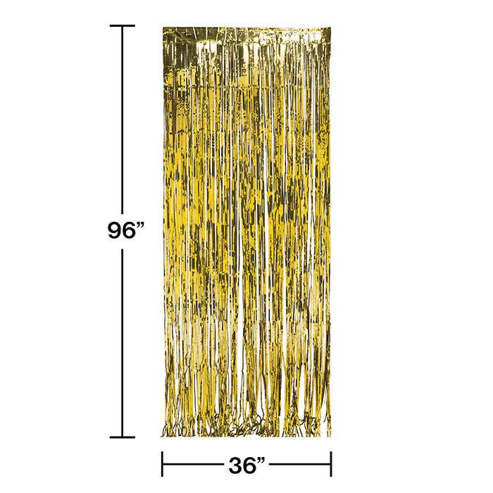 Bulk Party Decor - Wholesale Decal - Party Decorations - Gold Foil Door Curtain, 1/Pkg
