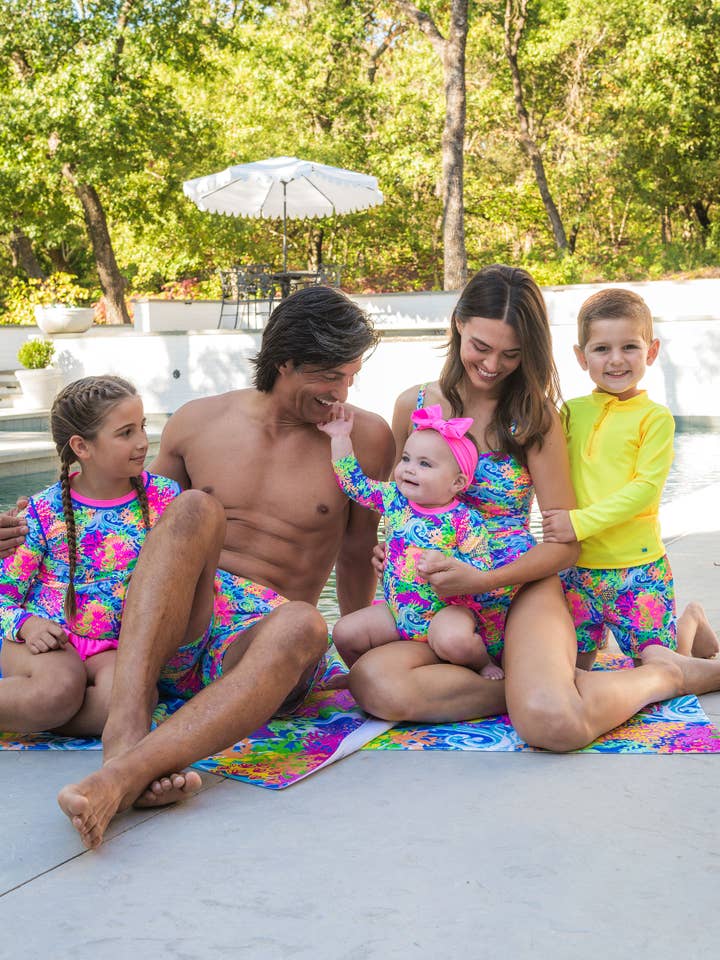 Multi Color Boys Neon Ocean Coral Performance Hybrid Swim Trunks
for wholesale on Faire5