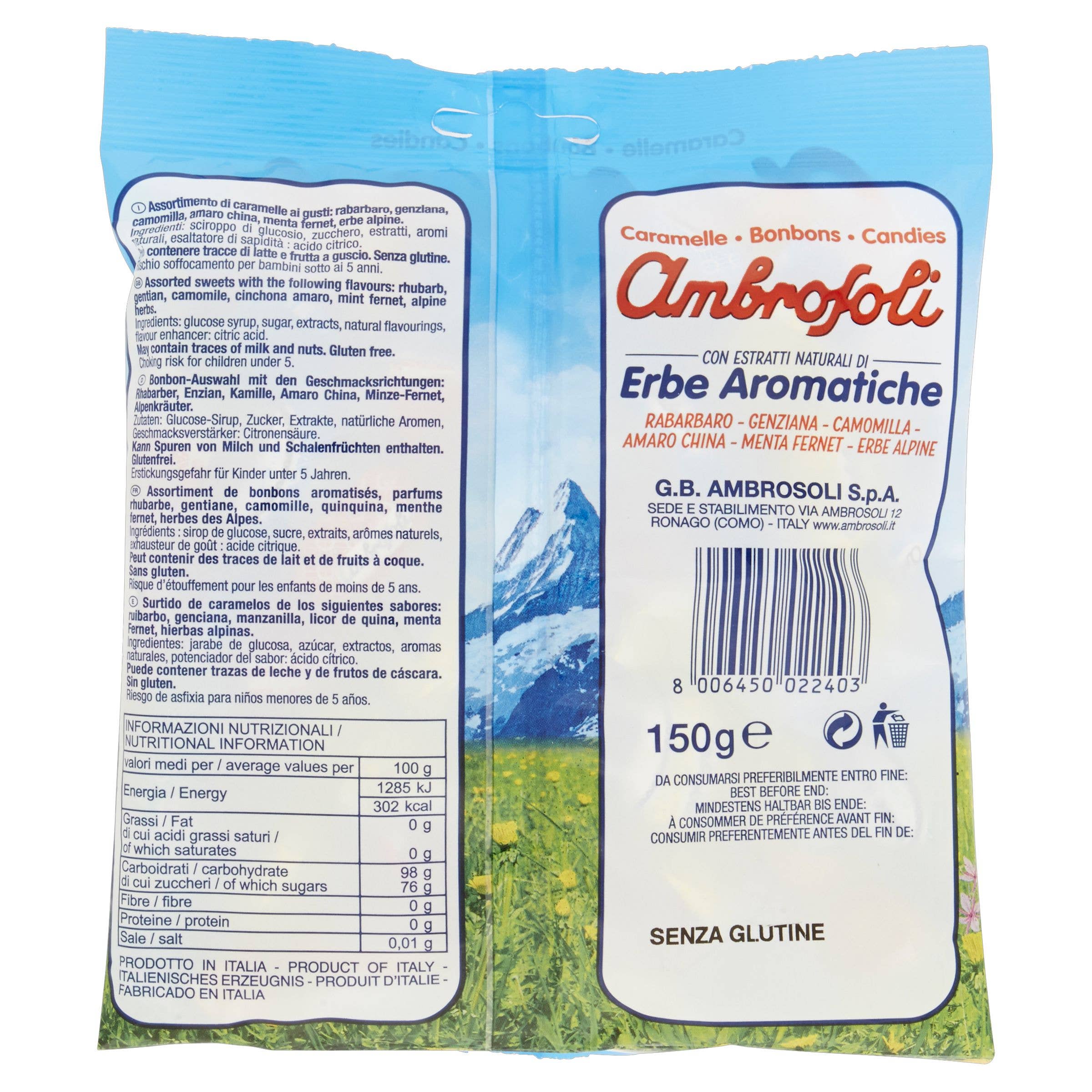 Ambrosoli - Wholesale Caramel - 210514C - Ct.20 Bags Gr.150 Herbal Candies6