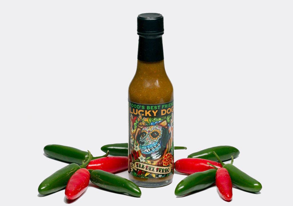Lucky Dog Hot Sauce - Wholesale Hot Sauce - Dia Del Perro - Mild Alderwood Smoked Serrano Pepper Sauce 52