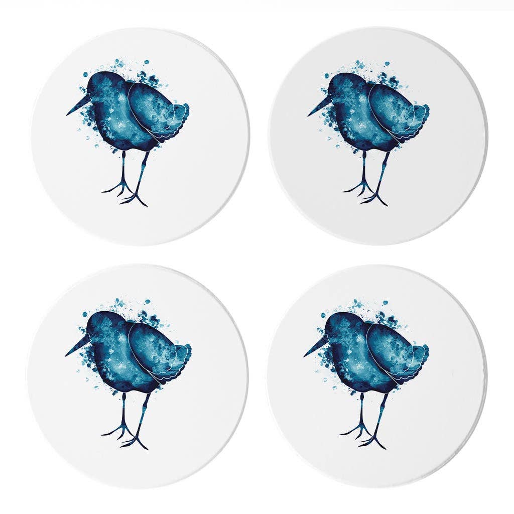 Love Local - Wholesale Coasters - East Coast Water Color Sand Piper | Absorbent Coasters | Set of 4 | Min 20