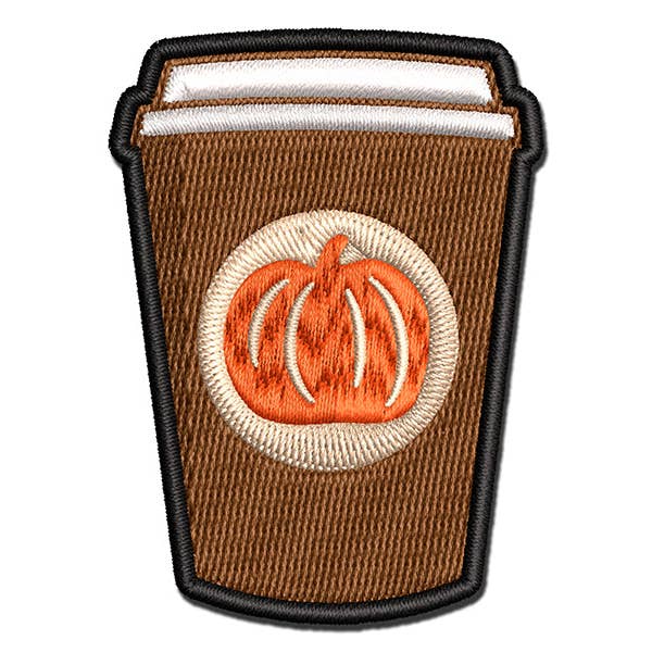Applique thermocollante brodée multicolore Pumpkin Spice Latte Coffee pour la vente par Sniggle Sloth