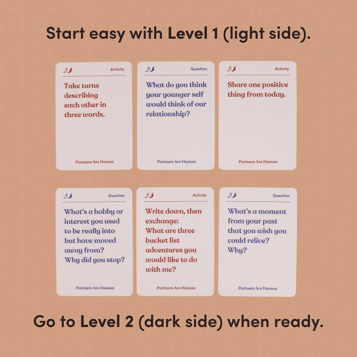 Parents Are Human | Card Games for Family, Love, & Healing - Wholesale Card Game - Partners Are Human (Couples Edition)6