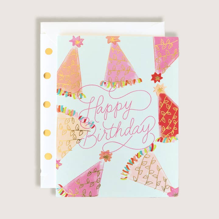 Happy Birthday Hats Greeting Card for wholesale by The First Snow