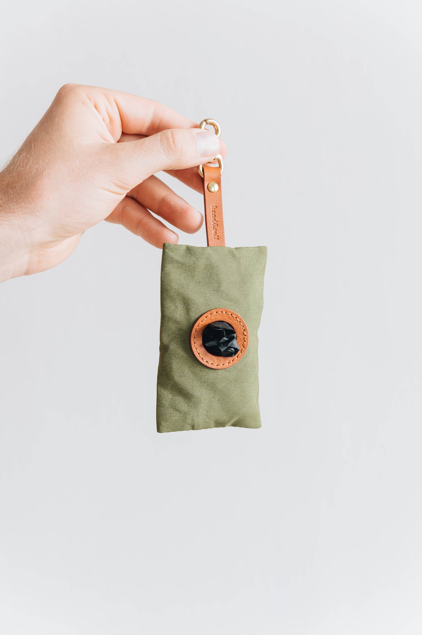 BAND&ROLL - Vendita all'ingrosso Dispenser di sacchetti per la cacca - Porta sacchetti per deiezioni canine in canvas cerato e pelle5