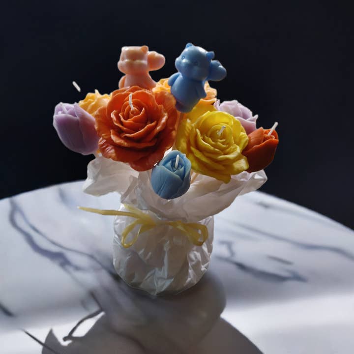 Scent Fushion Candles - Wholesale Novelty Candle - Handmade Lush Soy Wax Flower Candle Bouquet