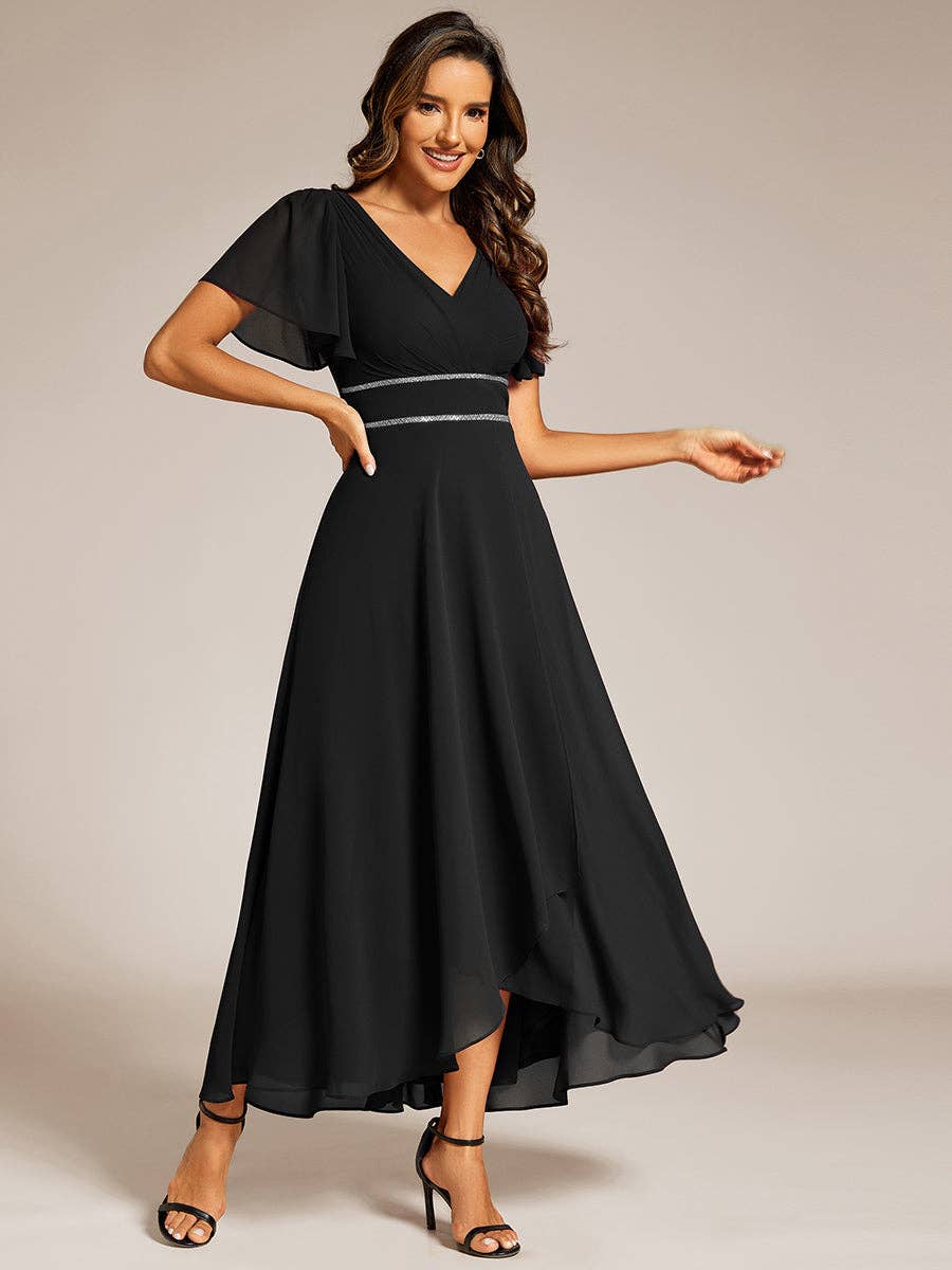 Ever-Pretty - Wholesale Dress - Women's - Asymmetrical A-Line Skirt Nine-Length Chiffon Dresses4