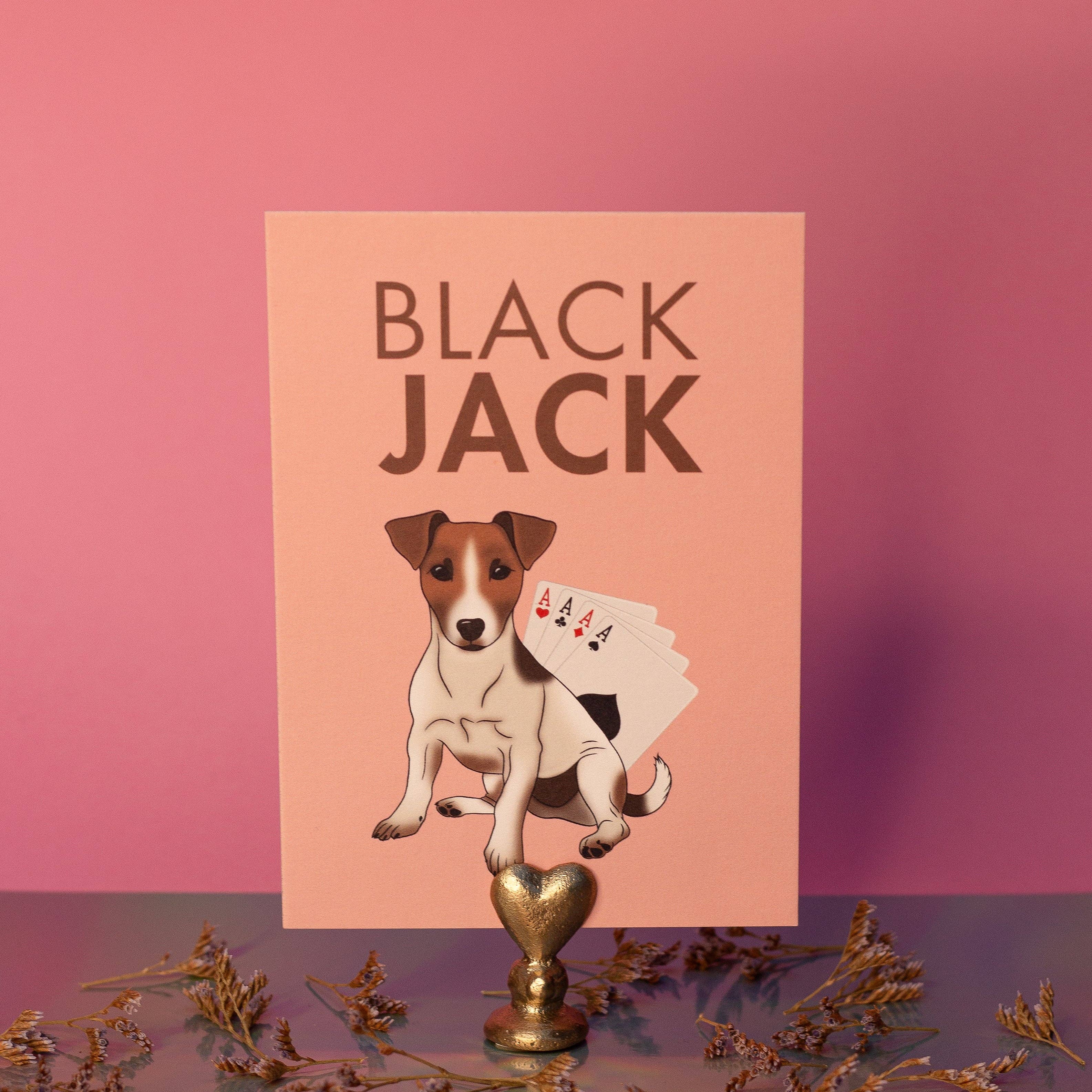 LOLLYPOPARTSTUDIO - Wholesale Everyday Greeting Card - Carte Jack Russell « Black Jack »1