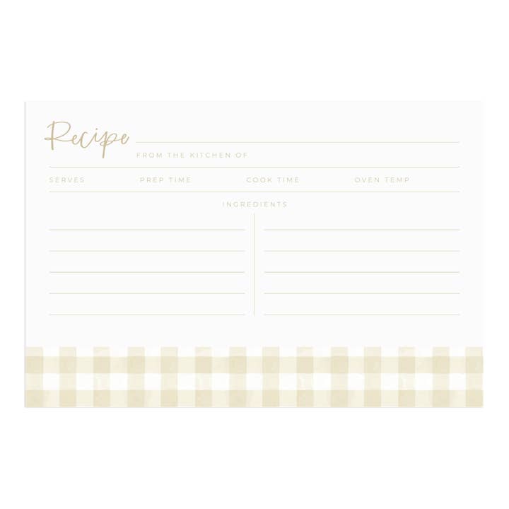 1canoe2 | One Canoe Two Paper Co. - Wholesale Recipe Box - Beige Gingham Tin Recipe Box