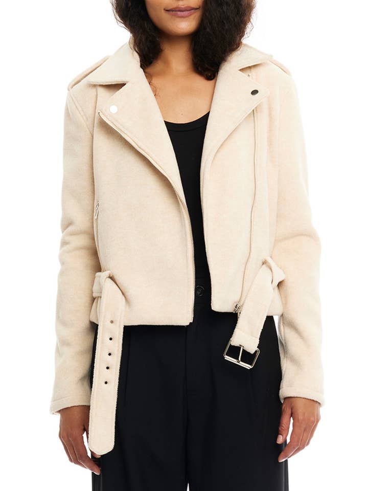 Sierra Faux Wool Moto Jakke for engroshandel hos LBLC the Label