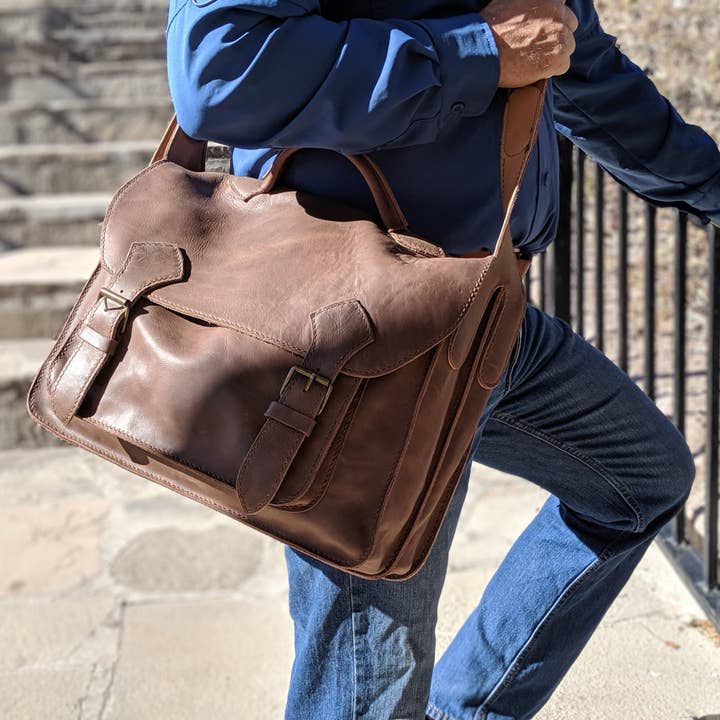 Lazarus Artisan Goods - Wholesale Briefcase - Unisex - Don Javier Briefcase | Leather Bag | Artisan Made | Ethical20