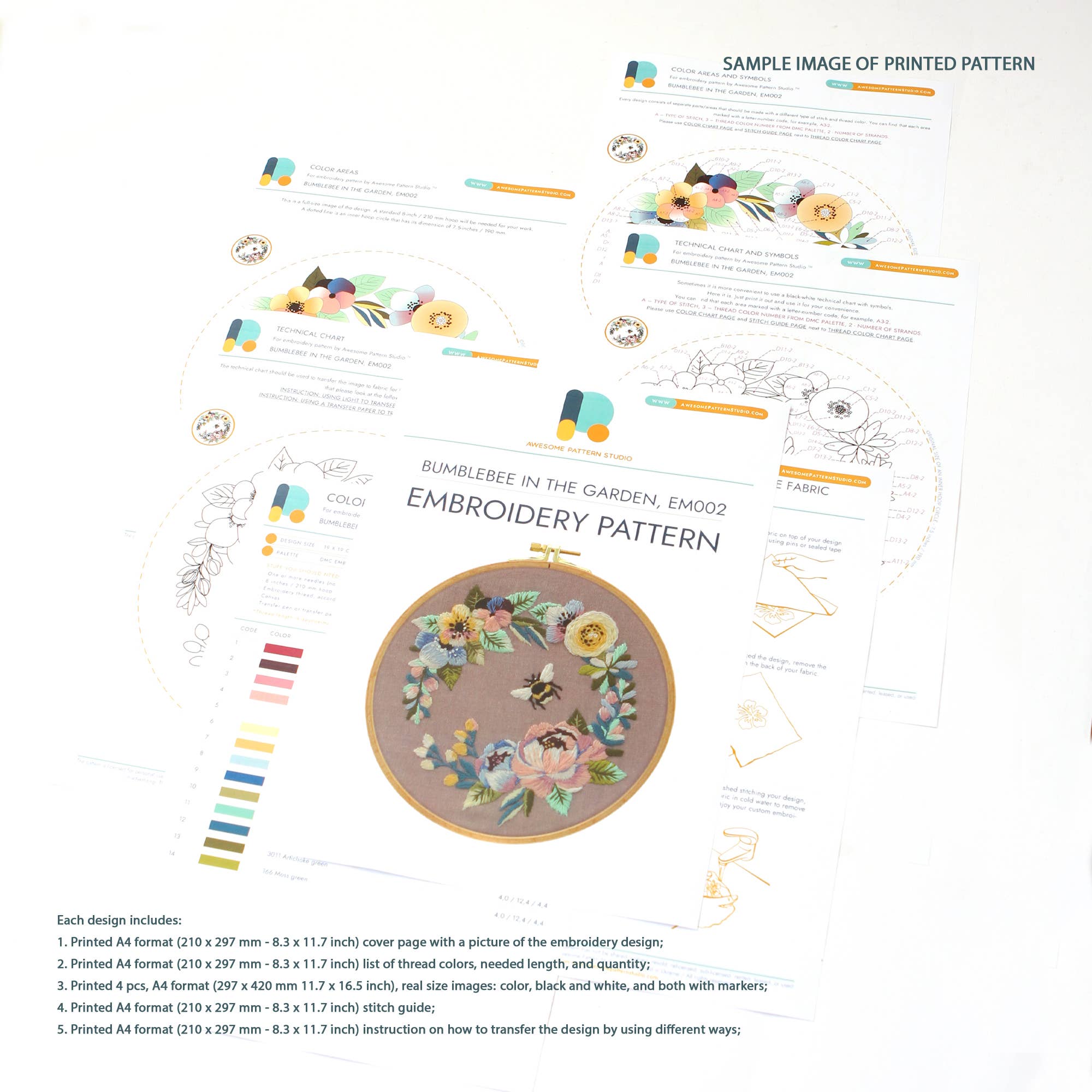 Awesome Pattern Studio - Wholesale Embroidery/Cross Stitch Supplies - Cute House Plants Embroidery Kit3