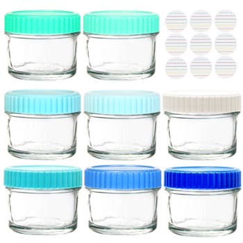 Youngever 18 Pack 1 Cup Small Food Containers with Lids, 8 Ounce Food  Storage Containers, Condiment, and Sauce Containers with Lids Labels  (Coastal)