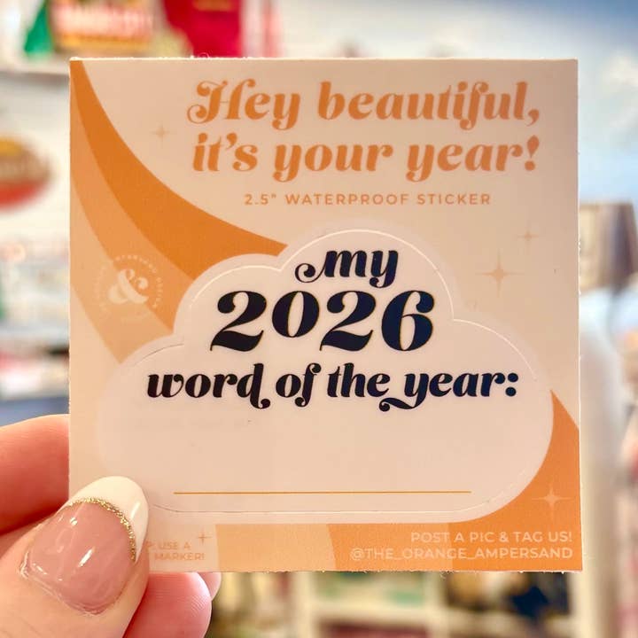 2026 Word of the Year Sticker (Write in Your Word!) for wholesale by The Orange Ampersand