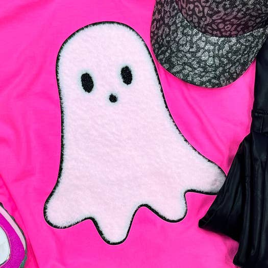 Ghost Fluffy Patch for wholesale by Trendy Transfers
