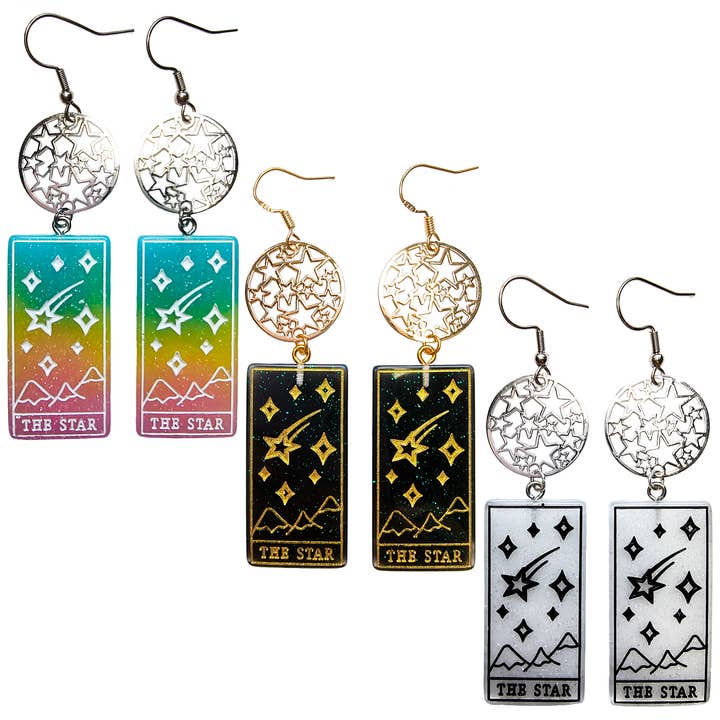 Tarot Card Earrings - The Star for wholesale by Cheeky Trendy