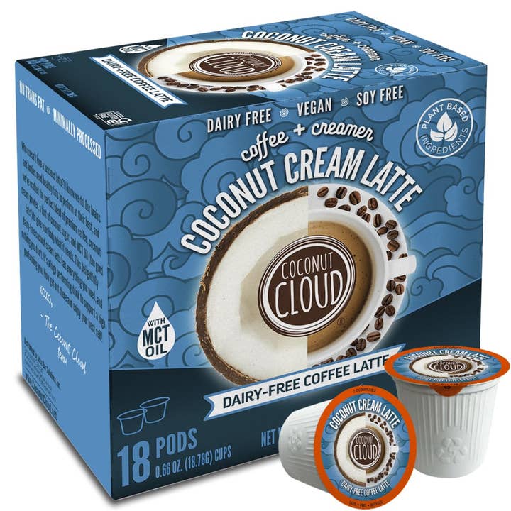 Coconut Cloud Coconut Cream Latte kcup, instant, dairy free for wholesale by Coconut Cloud