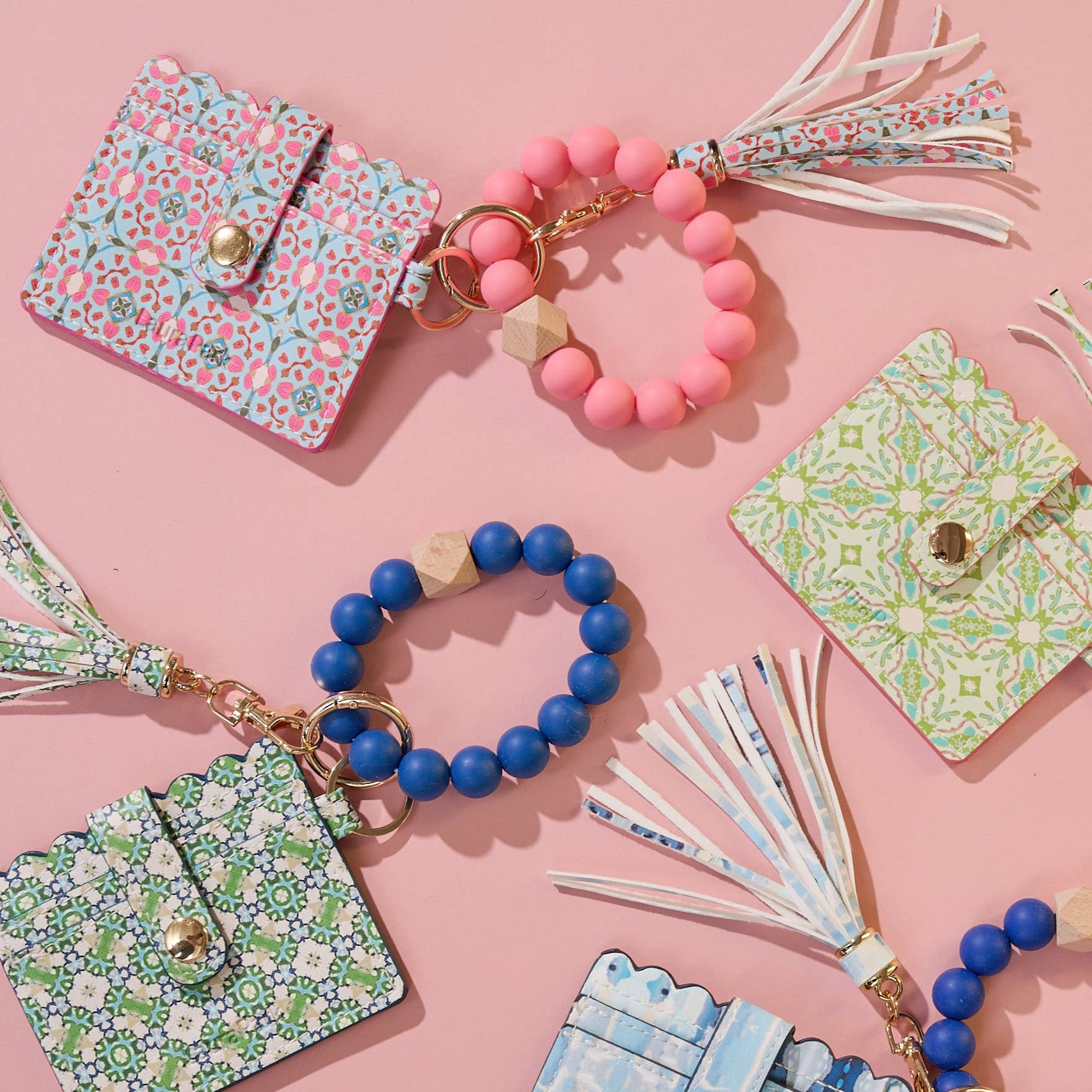 Laura Park Designs – wholesale Keychain bracelet – Lagos Blush Keychain Wristlet Wallet3