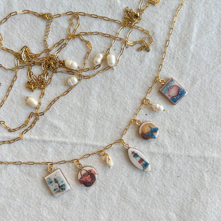 Morning Dew Designs - Wholesale Individual Charm/Pendant - Nantucket Beach Day Polymer Clay Jewelry Charms2