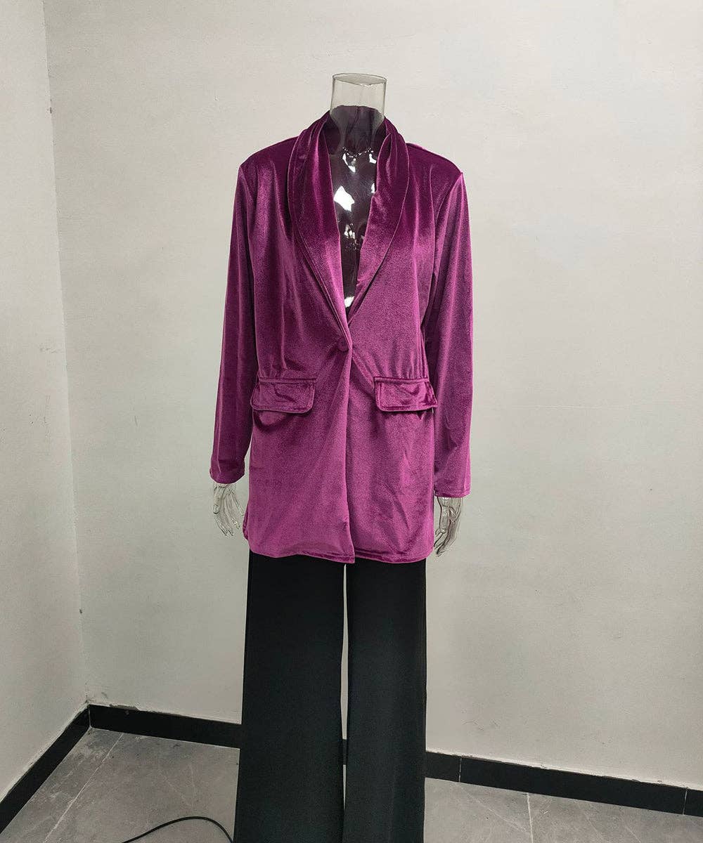 Aria Romance - Wholesale Coat - Women's - Lapel Collar Draped Open Coat7