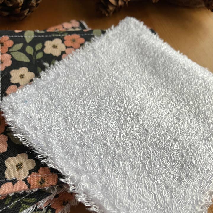 SH Designs ā wholesale Face & body wipes ā Reusable Face Wipes Dark Floral Pattern3