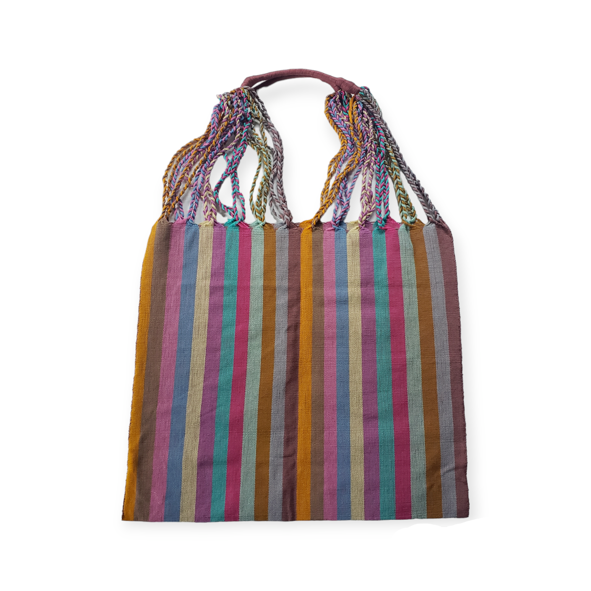 The Little Pueblo - Vente Tote bag – femme - Sac fourre-tout tissé à rayures mexicaines, hamac de Chiapas, fait main pour femme14
