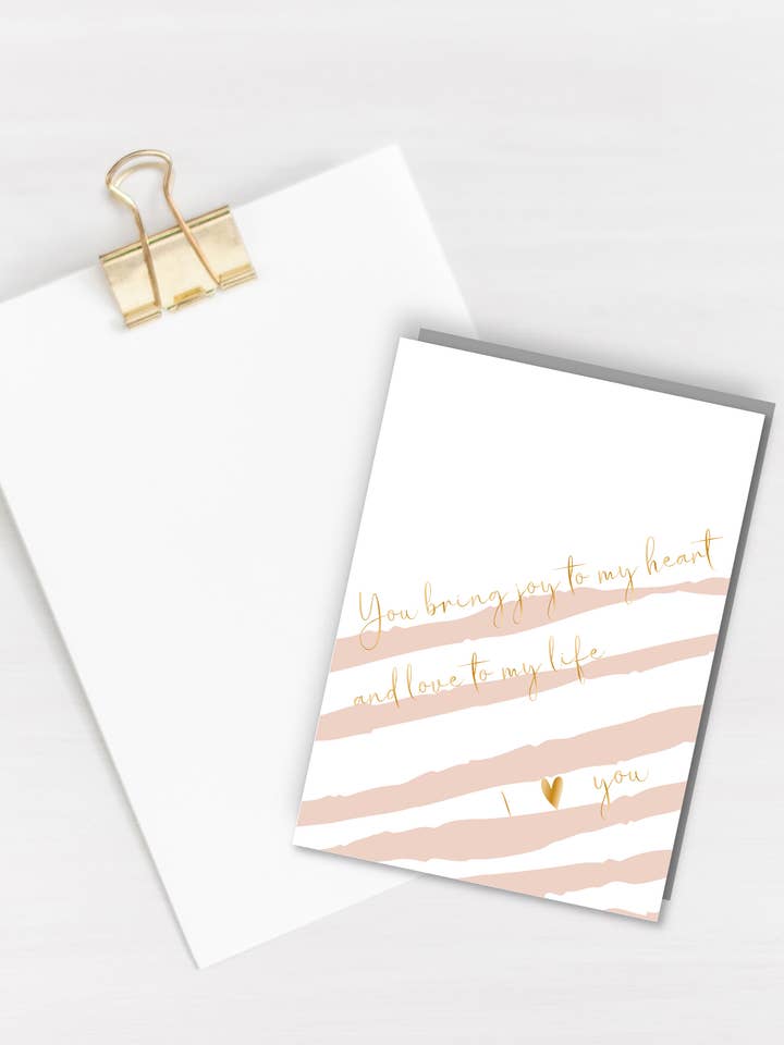 Kaart van Joy to my heart - Gold Foiled voor wholesale door Três Paper Co