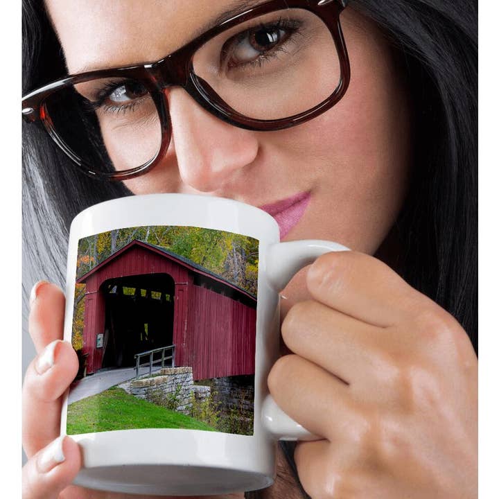 3dRose - Wholesale Coffee Mug - 3dRose, Covered Bridge over Mill Creek, Indiana, USA, Mug9