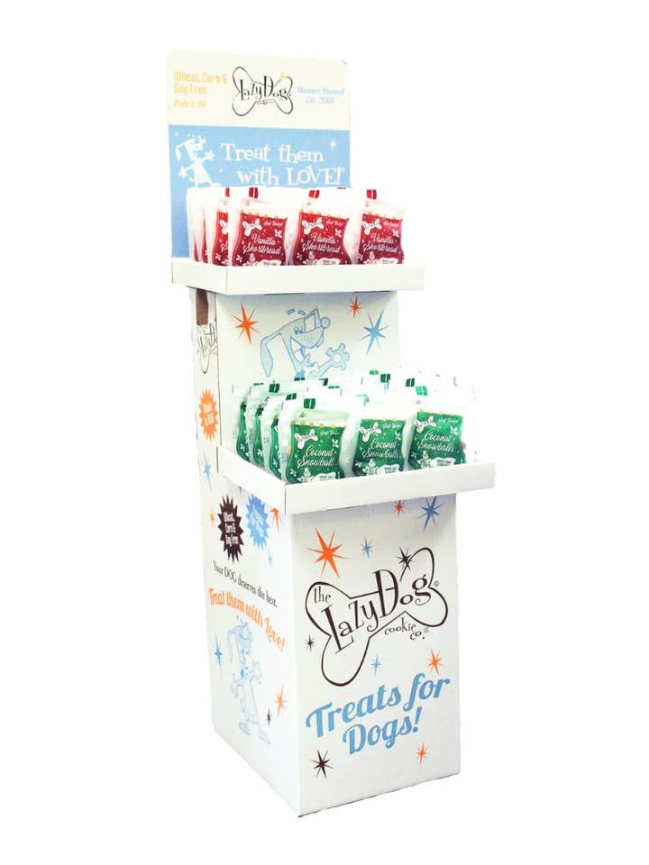 Holiday Stocking Floor Display (40 ct) for wholesale by The Lazy Dog Cookie Co., Inc.