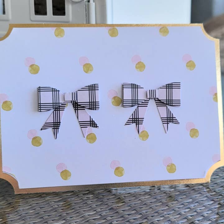 Rosa bågar utsmyckade Notecard för wholesale av Notebellish