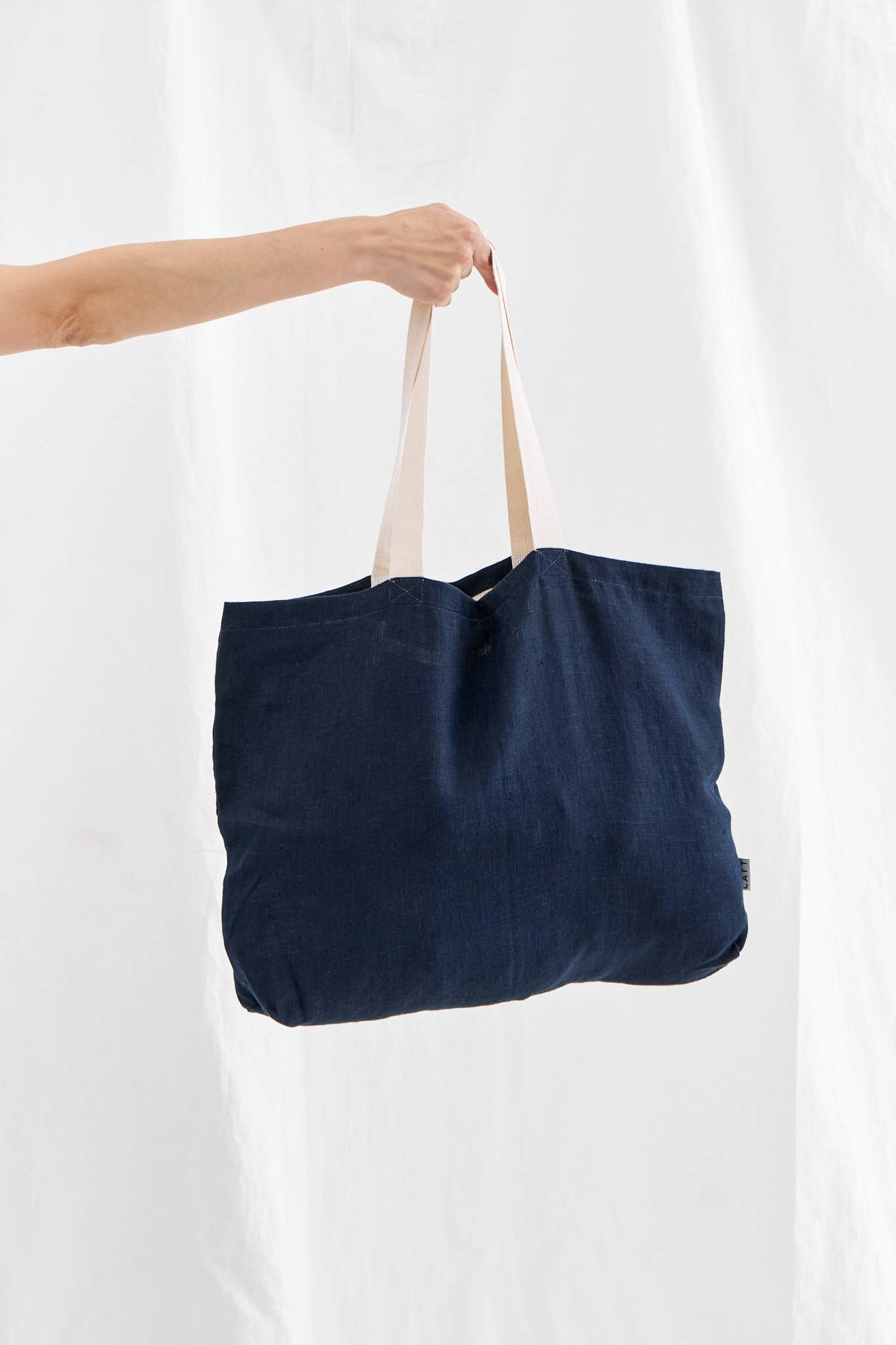 LATT - Wholesale Tote Bag - Unisex - Natural linen tote bag with pocket, large linen beach bag14