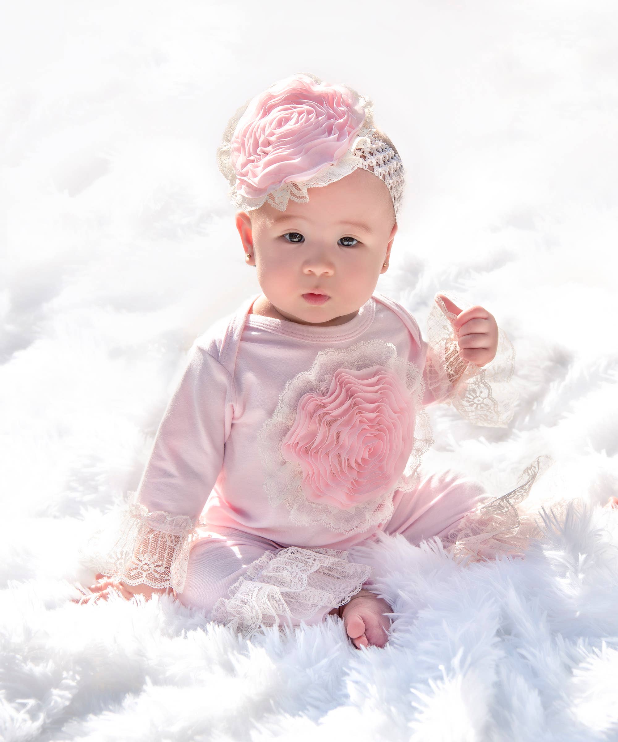 Haute Baby - Venta al por mayor Conjunto de ropa - Bebés - Conjunto Rosa Lullabye para Bebé Niña de Haute Baby2