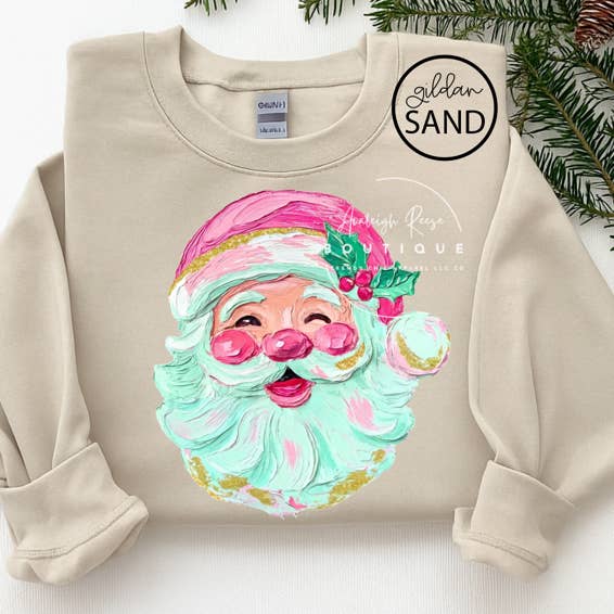 Trendy Chic Apparel LLC - Vendita all'ingrosso Maglietta stampata - Donna - Felpe e magliette di Babbo Natale con pittura finta3